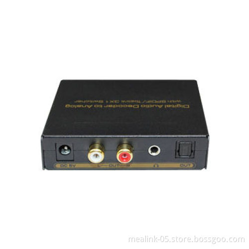 Digital Audio Decoder to Analog with SPDIF/Toslink 3X1 SwitcherNew